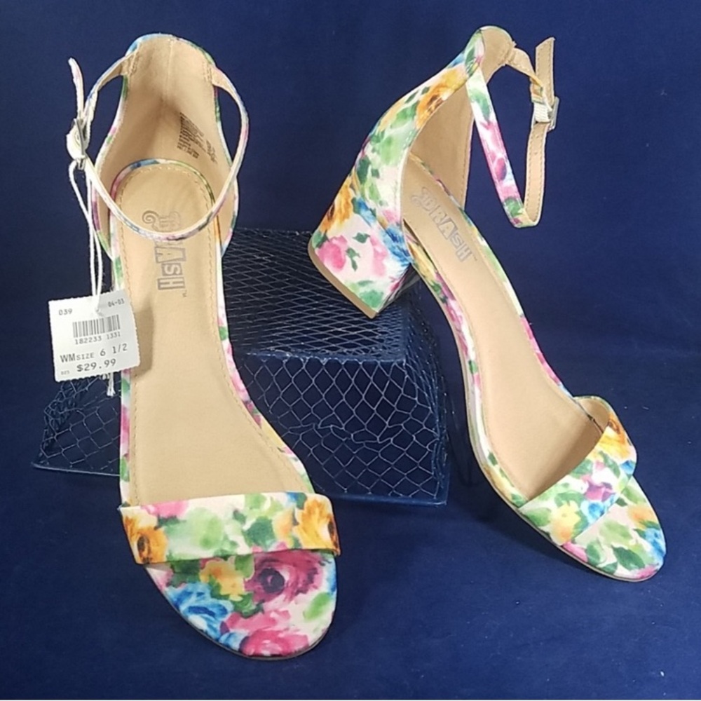 Floral Block Heel Sandals